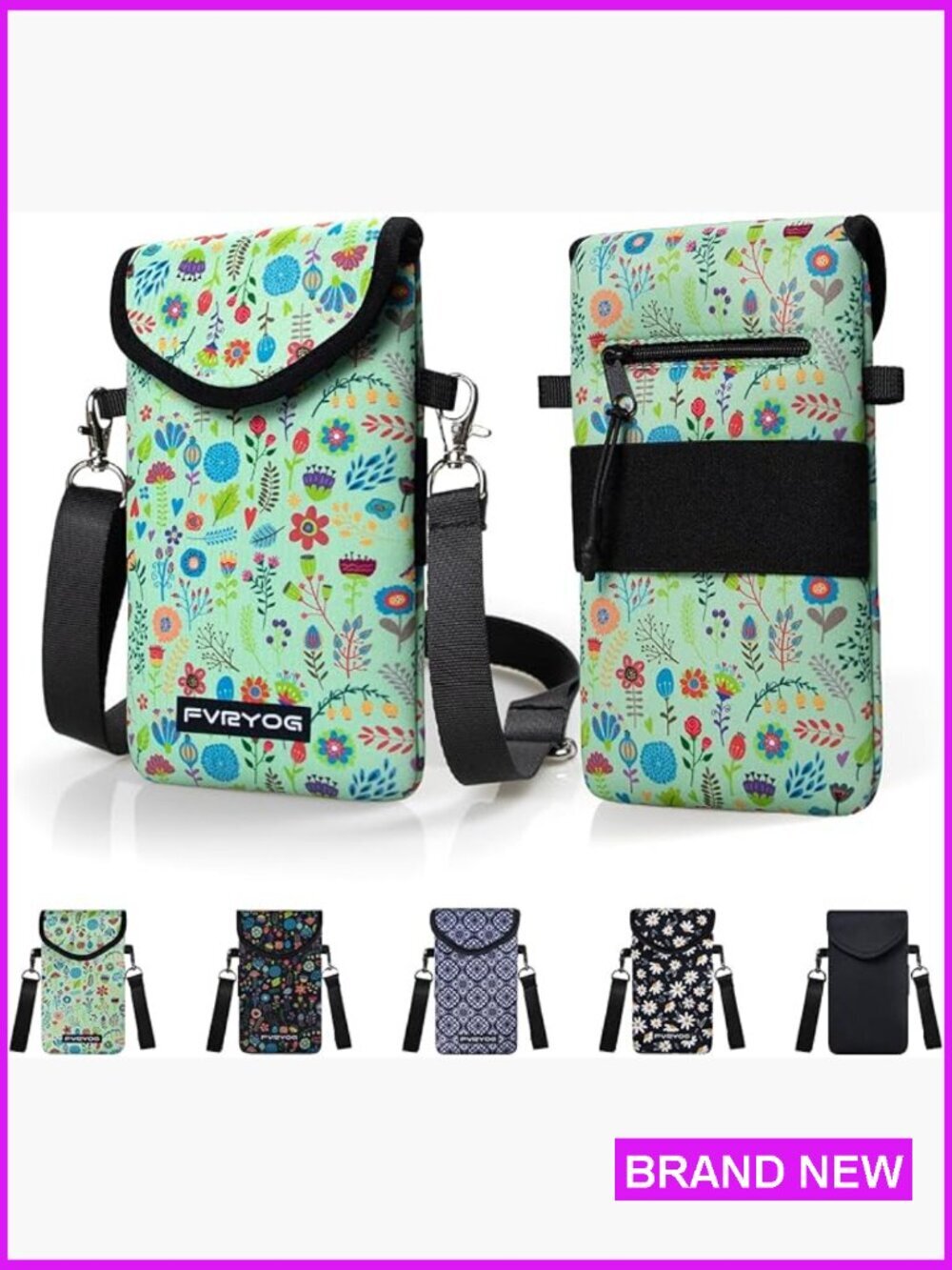 Neoprene Phone Sleeve Crossbody Neck Lanyard Pouch Case Universal Fit 3-in-1
